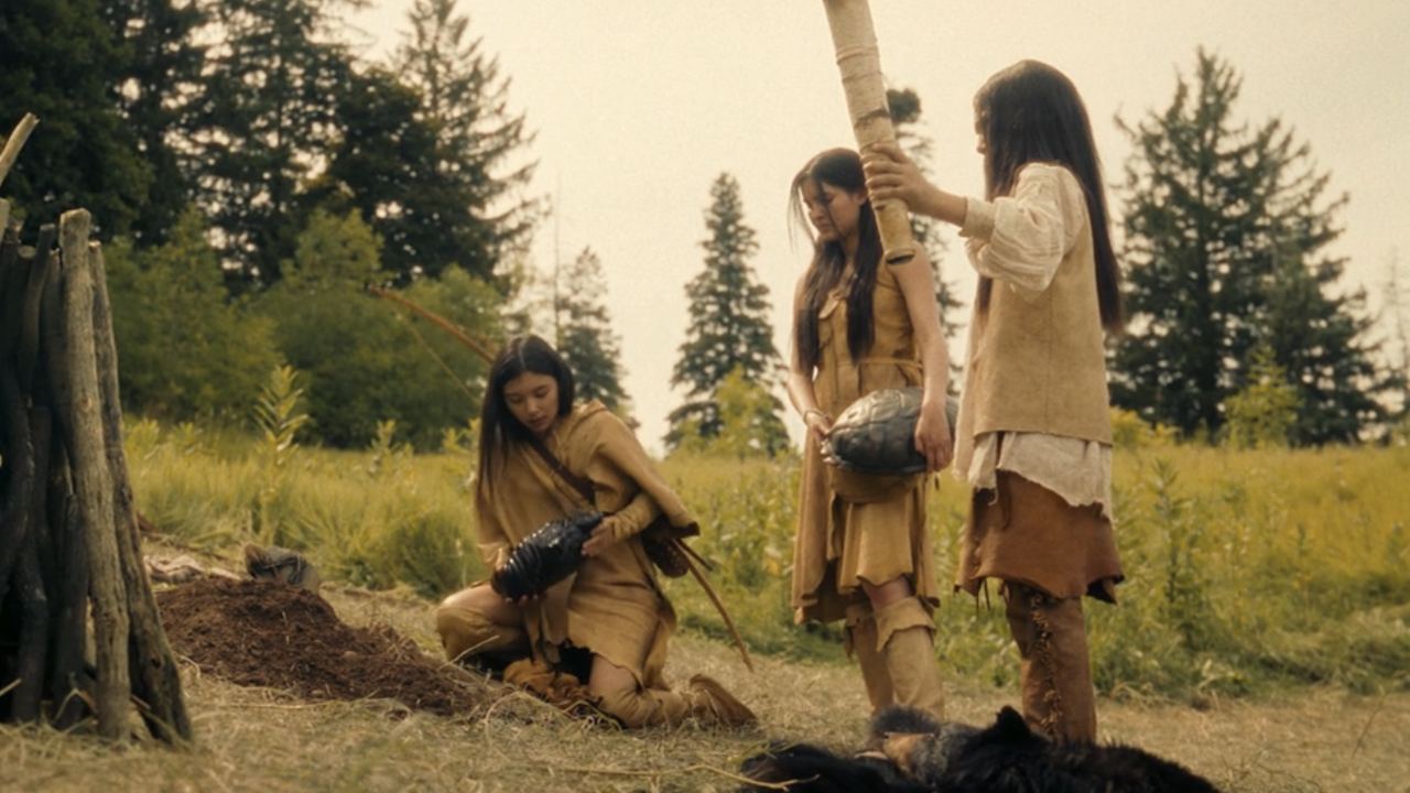 Indigenous girls burying star shards with turtle shell in IT: Welcome to Derry Episode 4