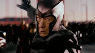 Magneto (Ian McKellen) bends a bridge in X-Men: The Last Stand.