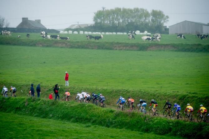 Sometimes riders got showered with a cold rain during the race