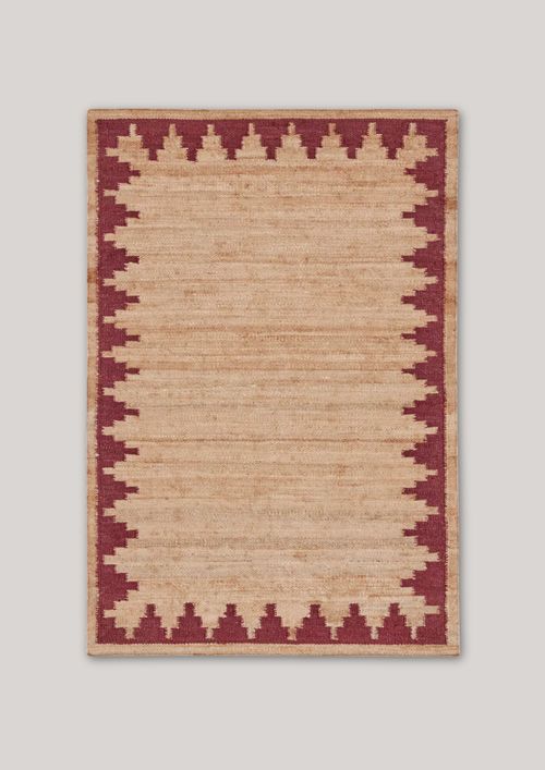 Stepped Chevron Hand Woven Pure Jute Rug