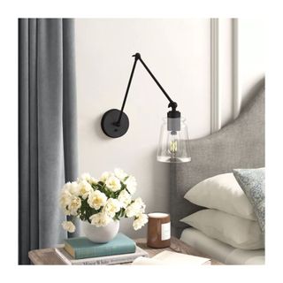 metal and glass wall sconce