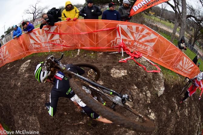 Kaitie Antonneau (Cannondale) made the pass on Rachel Lloyd and made it stick