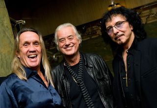 Nicko McBrain with Jimmy Page and Tommy Iommi at the 2009 Classic Rock Awards