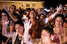 A candle light vigil in Sutherland Springs, Texas.
