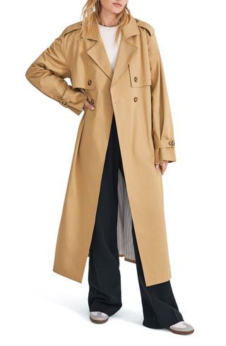 Trench Coat Charles Tie Cintura Dupla Breasted