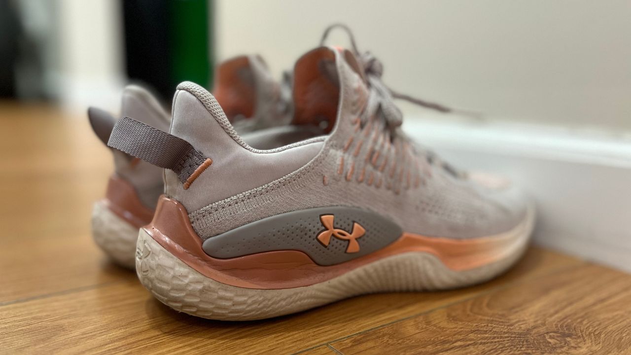 Under Armour Dynamic IntelliKnit Ele-Grit shot on a wooden floor