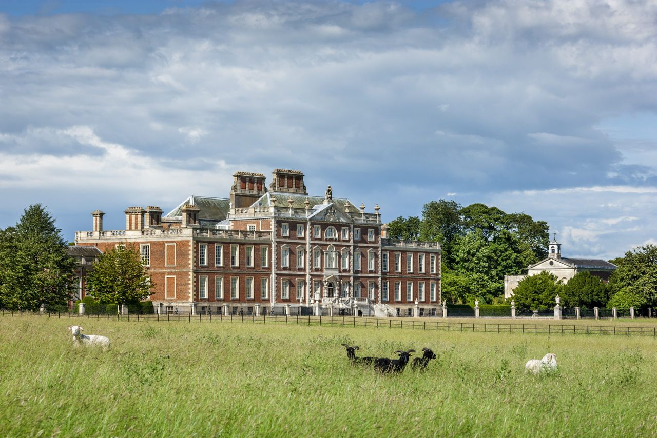 The south front of Wimpole Hall, Cambridgeshire. The seventeenth century house by Sir Thomas Chicheley was refaced to a Palladian design by Henry Flitcroft in 1742. ©National Trust Images/Andrew Butler