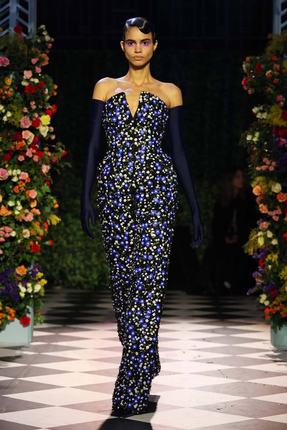 on the runway at London Fashion Week AW23