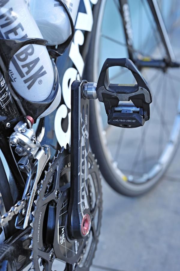 Tyler Farrar (Garmin-Cervelo) sticks with Shimano Dura-Ace SPD-SL pedals but upgrades to the carbon model for 2011.
