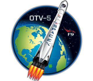 SpaceX's mission emblem for the Falcon 9 rocket launching the X-37B space plane for the U.S. Air Force.