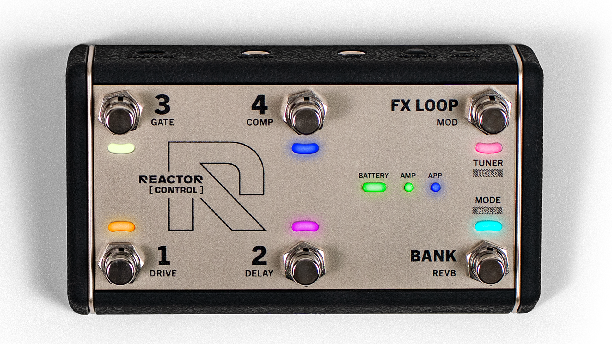 A photo showing the Positive Grid Reactor 50 combo Control pedal
