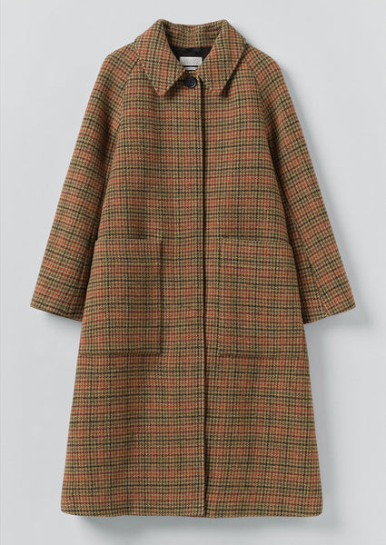Frankie Vibrant Check Raglan Coat | Umber Multi