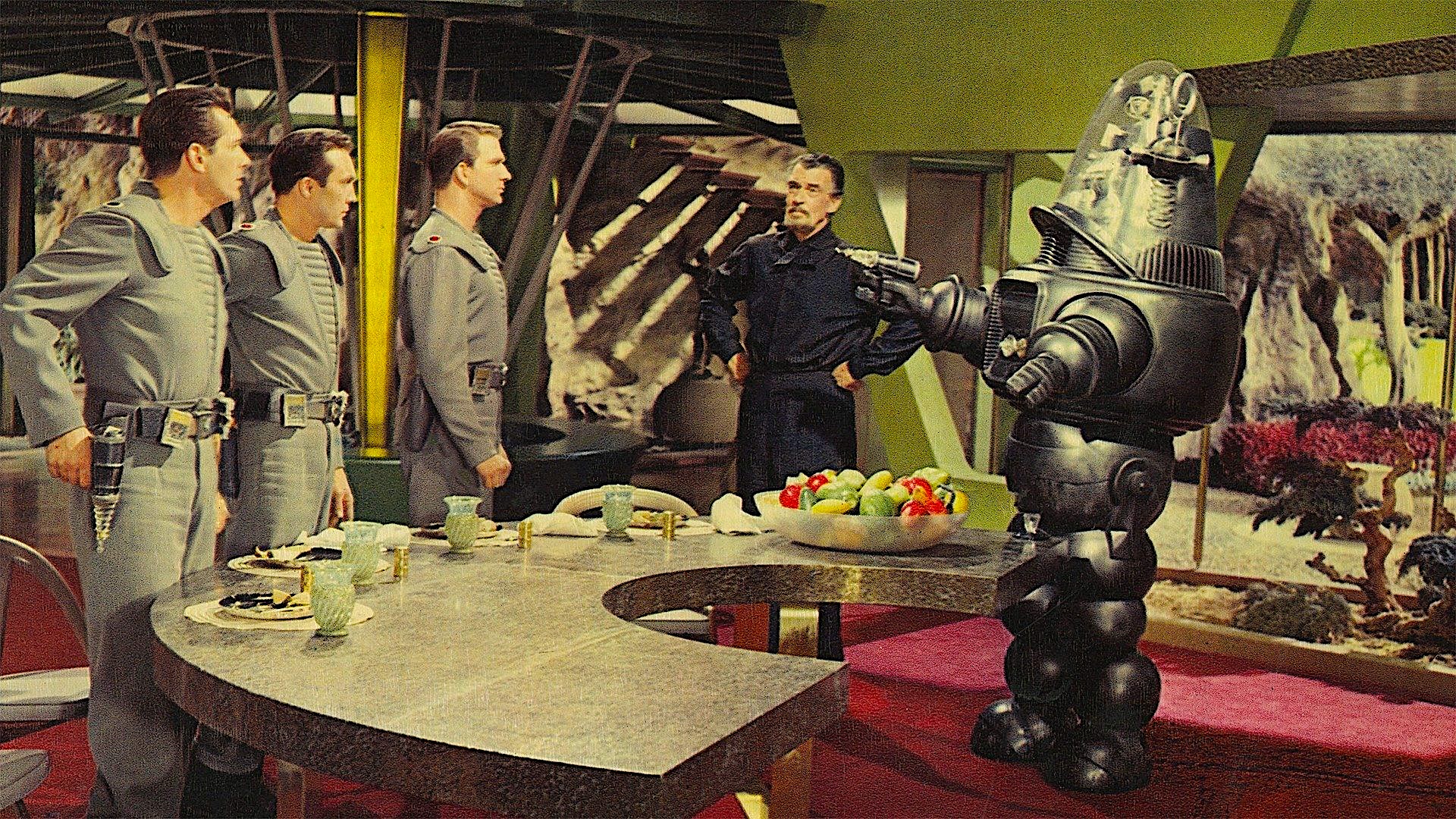 Three astronauts encounter a mysterious scientist and his robot