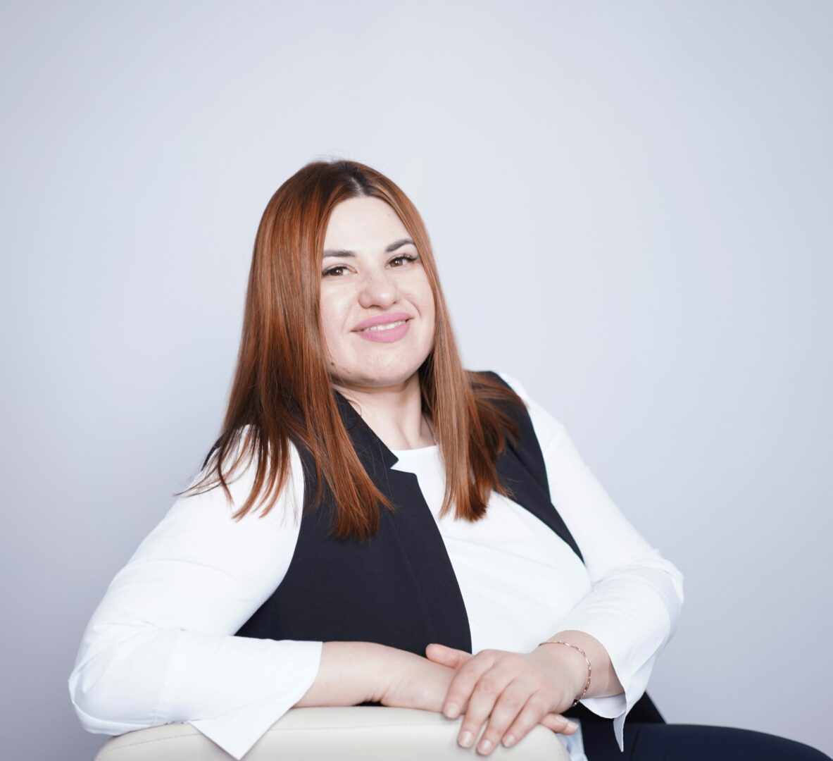 Maryna Slynko poses for a headshot.