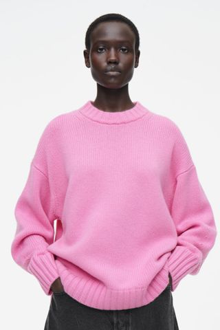 COS Chunky Pure Cashmere Crew Neck Jumper