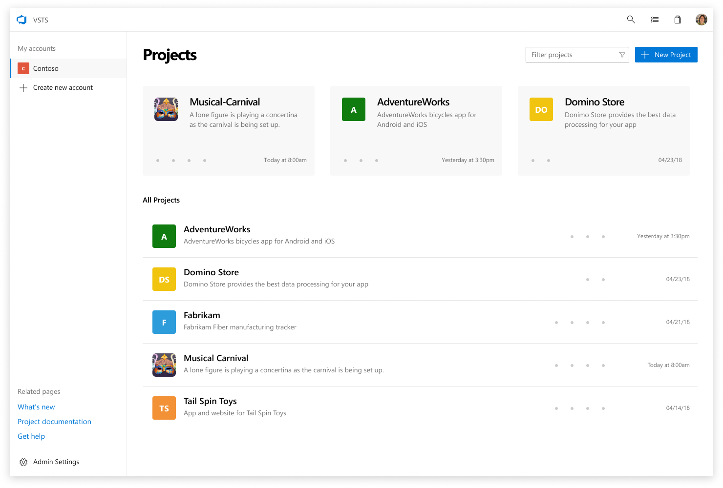 VSTS Homepage
