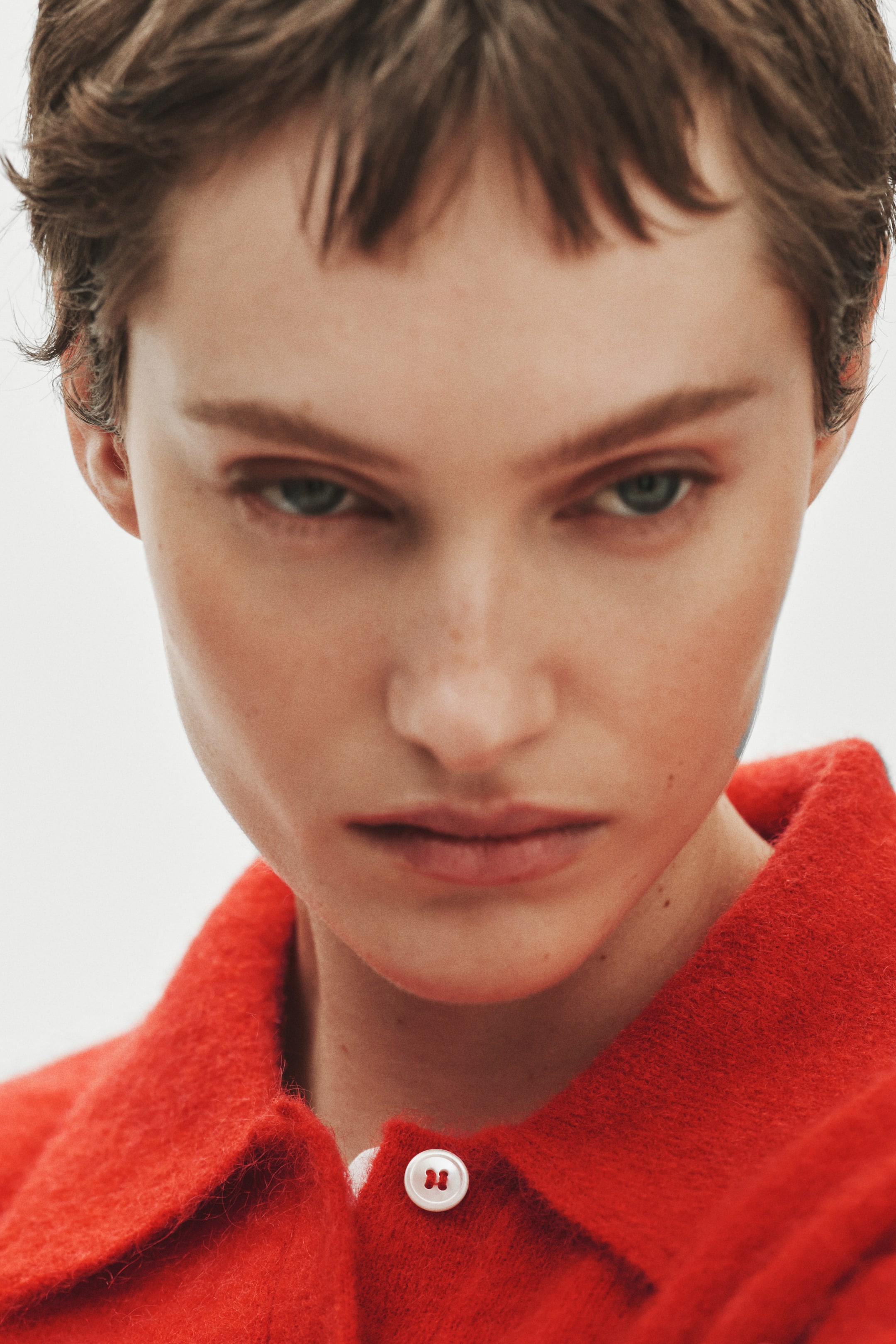 Mohair-Blend Polo Shirt - Red