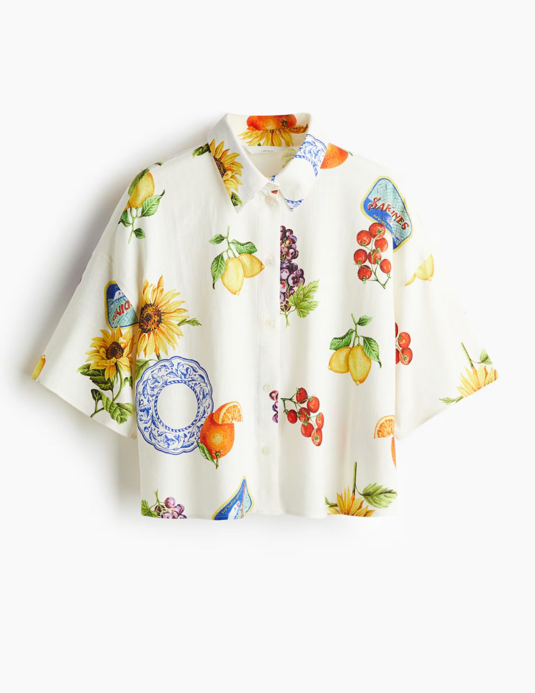 H&M, Printed Linen Shirt 