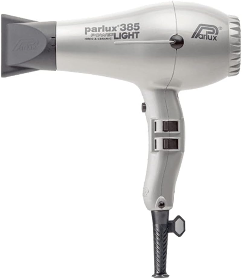 Parlux 385 Powerlight Ionic and Ceramic Silver Hair Dryer With Miracle Large Detangling Brush Mint Green &amp;ndash; Lightweight Blow Dryer and Dual Bristle Brush for Smooth, Frizz-Free Hair