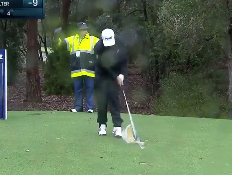 Tyrrell Hatton Smashes Tee Marker