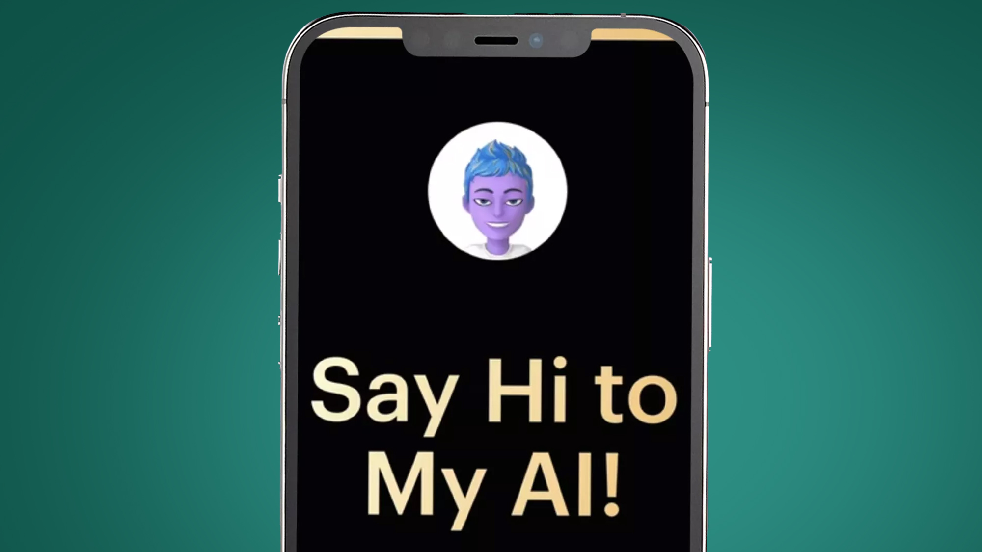A phone screen showing Snapchat's My AI chatbot