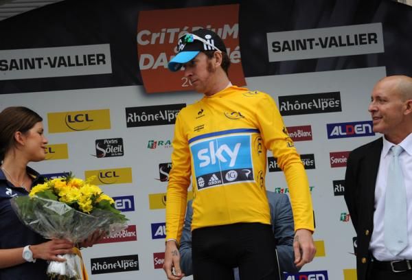 Bradley Wiggins (Team Sky) leads the race