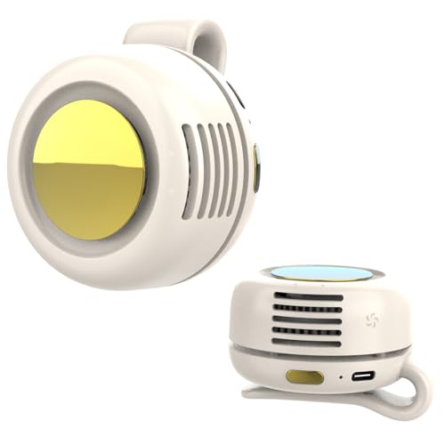 Wlztea Portable Clip-On Bladeless Fan - Rechargeable Hands-Free Cooling for Neck, Waist &amp;amp; Bags, 3 Speeds, 6h Runtime, Usb-C Fast Charge (white)