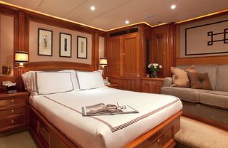 A cabin on board a superyacht