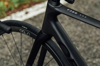The front end of the Orbea Orca road bike