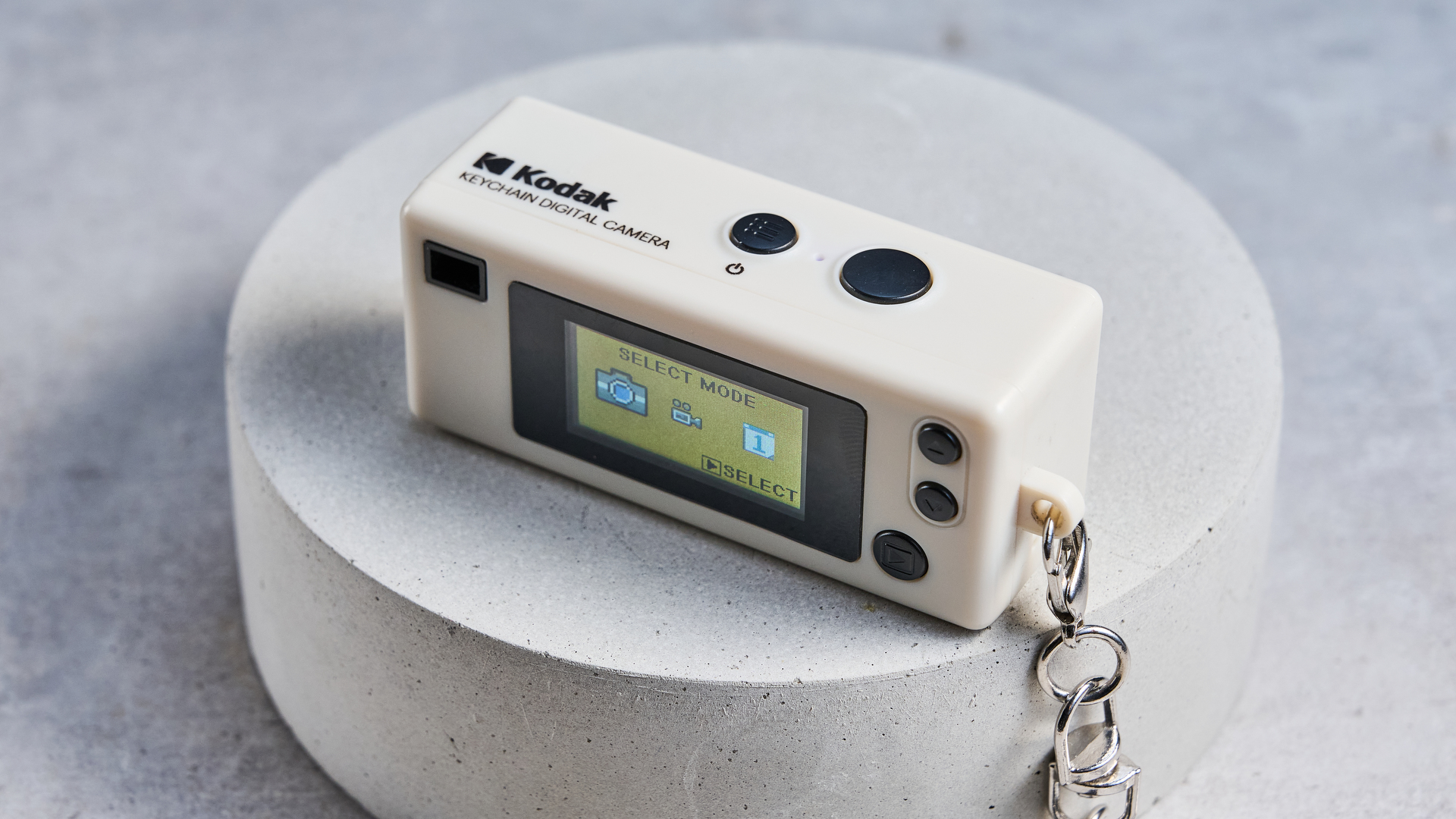 A Kodak Charmera keychain camera