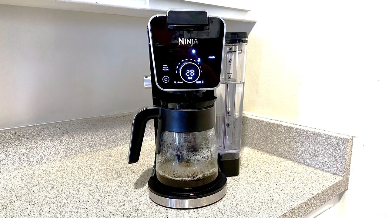 Ninja DualBrew Pro coffee maker on kitchen counter