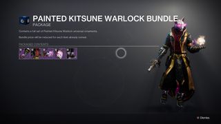 Destiny 2 Fortnite Warlock armour bundle Painted Kitsune
