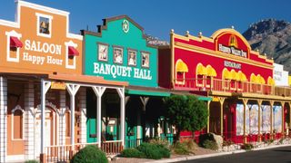 Colourful western-style facade in Tucson, Arizona