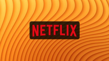 Netflix logo on a yellow orange background