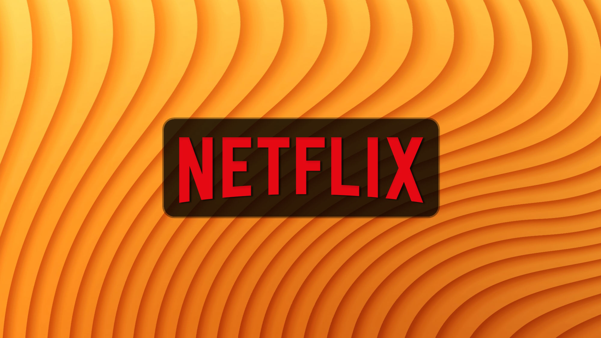Netflix logo on a yellow orange background