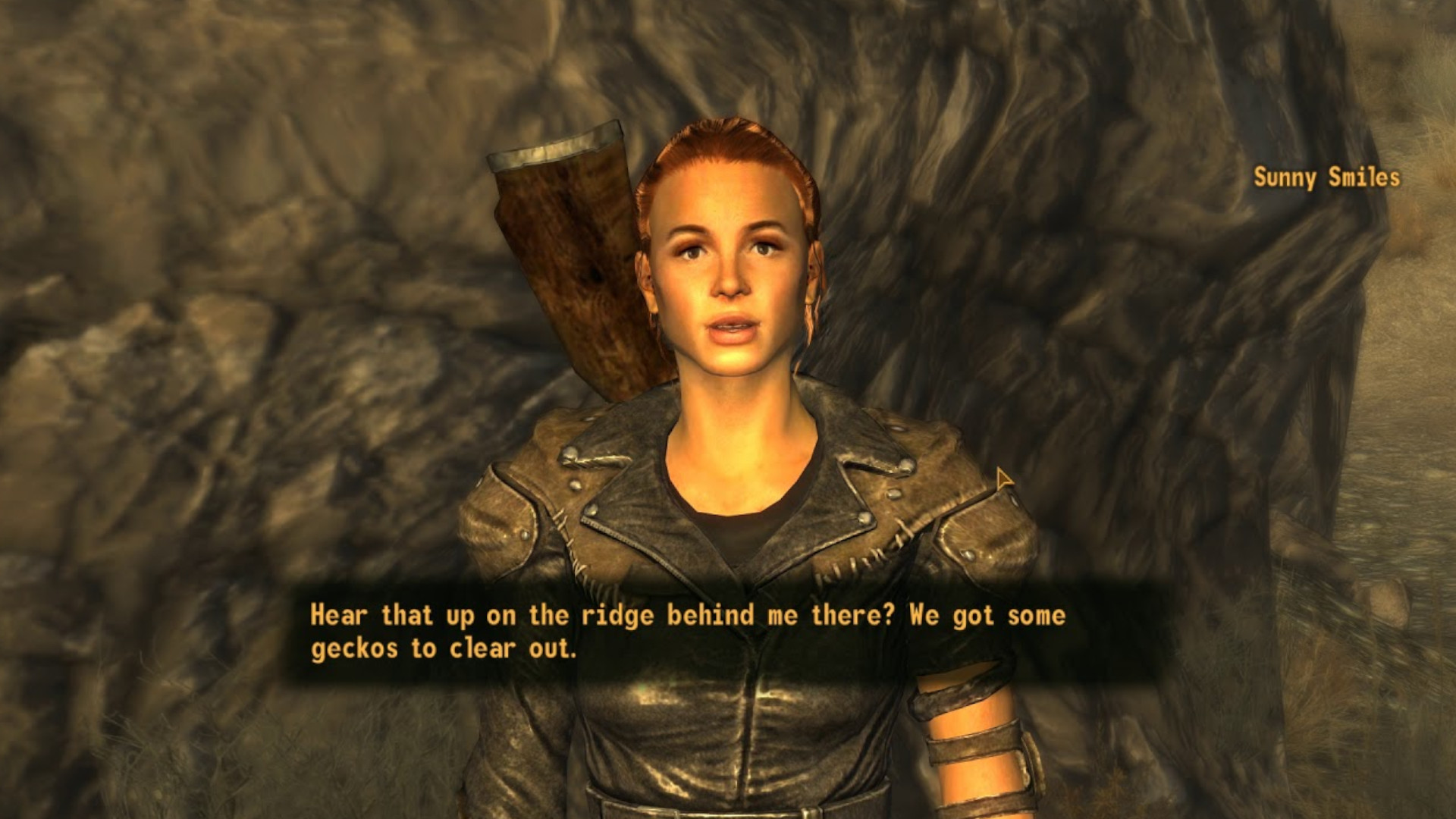 Sunny Smiles chatting to the player during Fallout: New Vegas