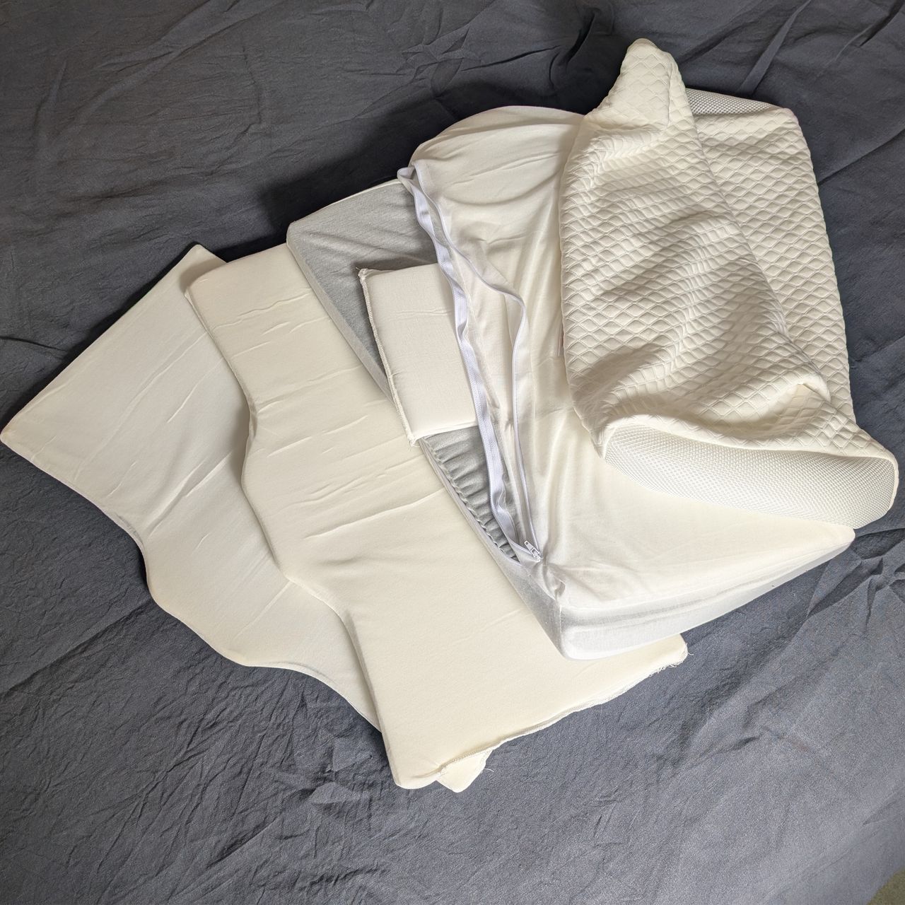 Groove Adjustable Memory Foam pillow being tested