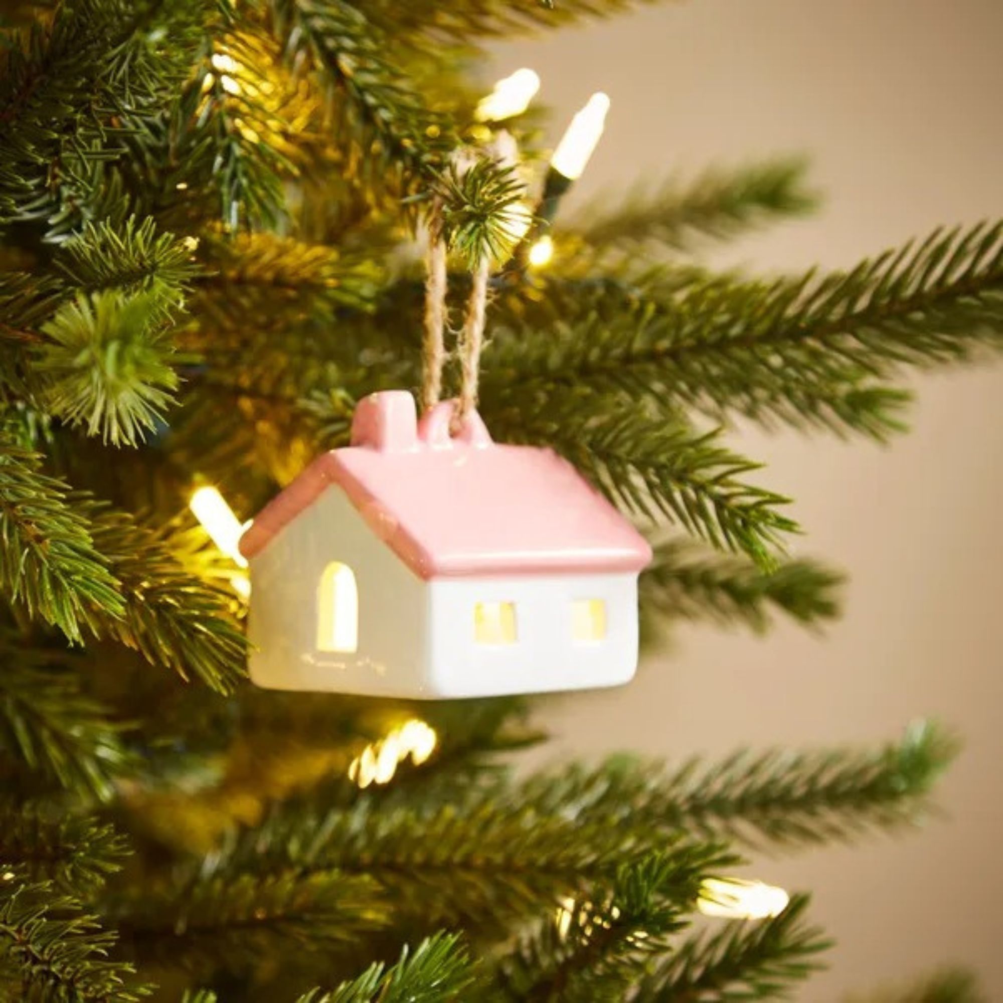 light up ceramic house