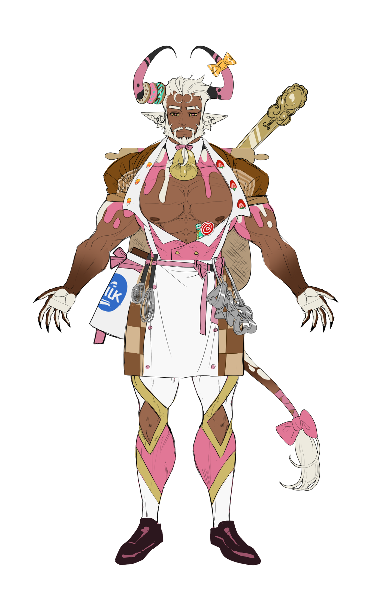 Concept art showin anime design characters for a fantasy video game