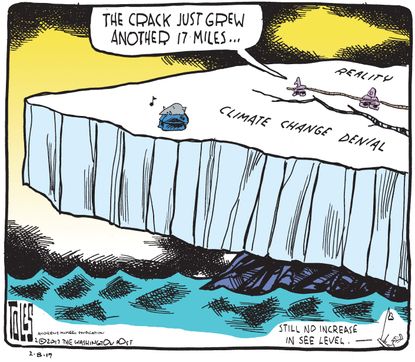 Political Cartoon U.S. Climate change denial