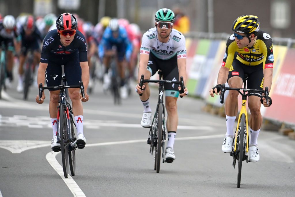 Tom Pidcock (left) missed out on the 2021 Amstel Gold Race in a photo finish