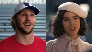 From left to right: Josh Allen smiling in Hard Knocks and Hailee Steinfeld smiling in Sinners.