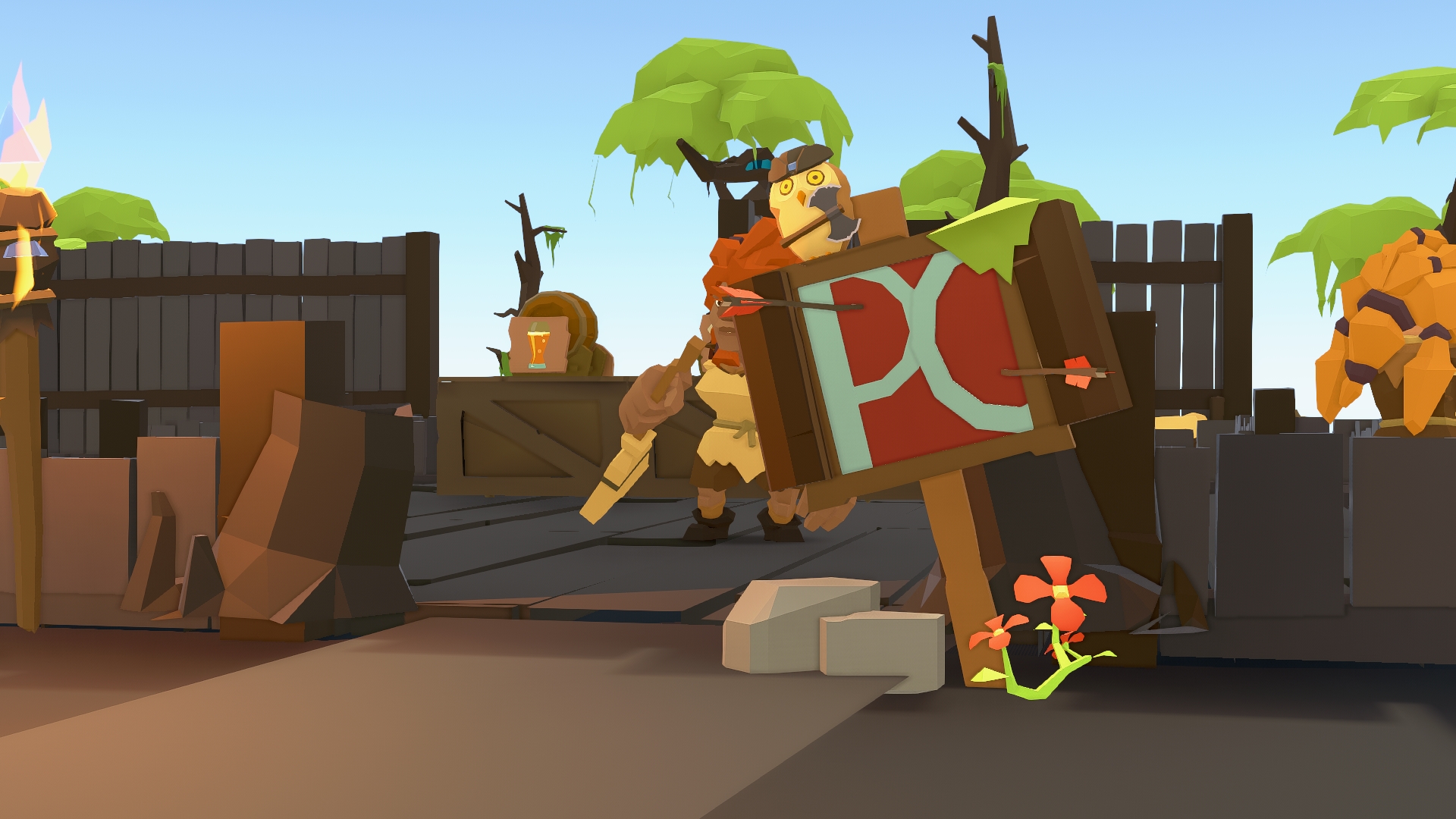 A sign with the PC Gamer logo built in Tavern Keeper&#039;s custom decor editor.