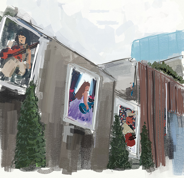 Lenovo Idea Tab Pro deal; a painted sketch of a Nashville street