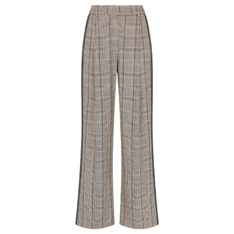 Mint Velvet Brown Check Wide Leg Trousers