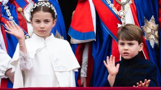 Princess Charlotte and Prince Louis on the balcony of Buckingham Palace