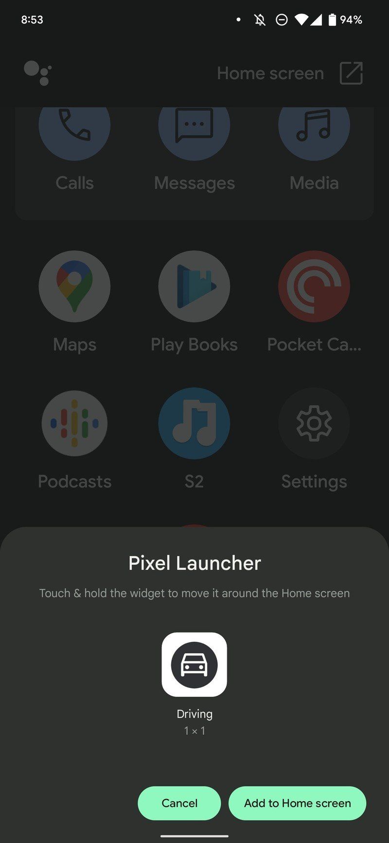 Google Assistant Driving Mode Shortcut
