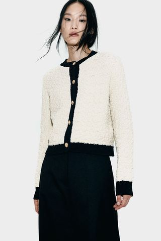 Textured-Knit Cardigan