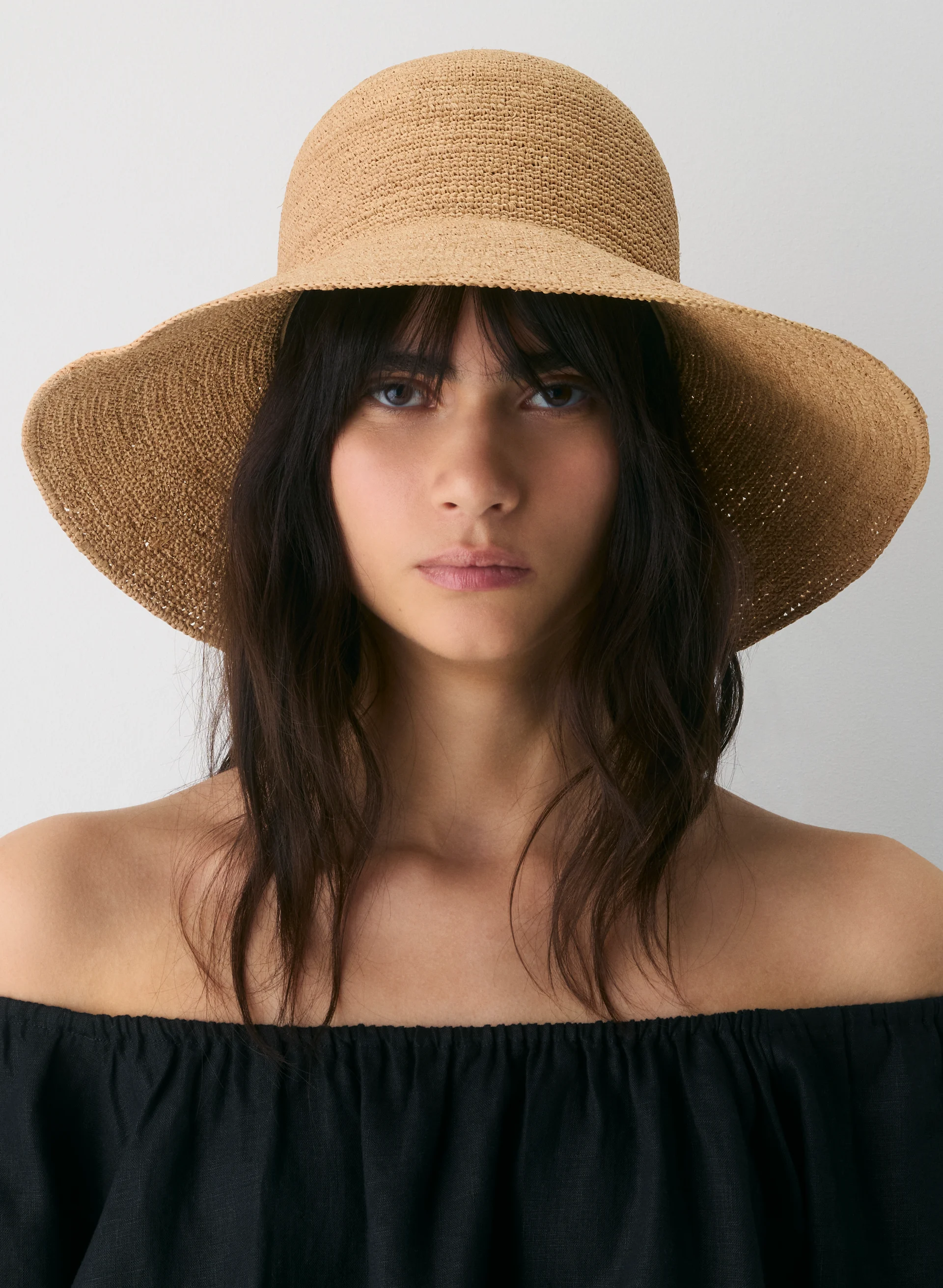 Sunbeam Raffia Medium-Brim Hat