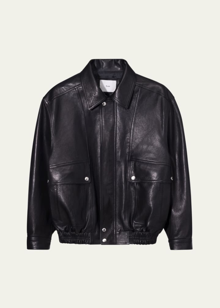 Unisex Oversized Vintage Leather Jacket
